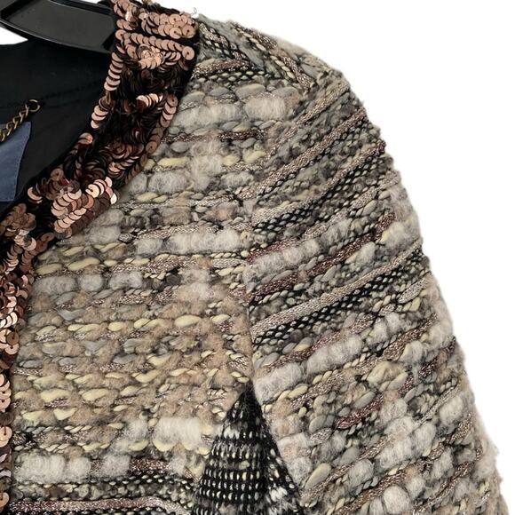 Gryphon Elle Tweed Metallic Wool Black Cream Jacket Blazer size XS - Picture 3 of 9